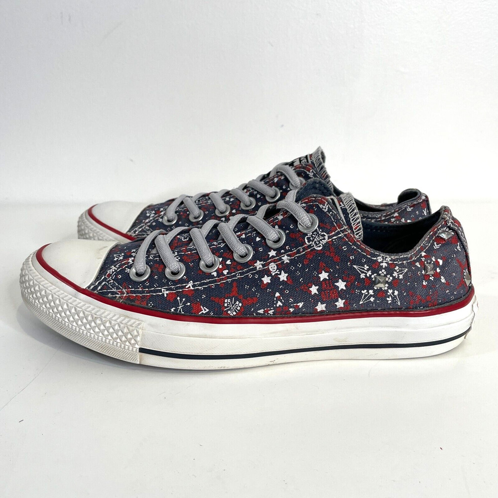 CONVERSE ALL STAR OX Low Top Fireworks Bandana Print 547298F Womens 8 Blue Red